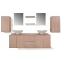 vidaXL 9-tlg. Badmöbel und Waschbecken Set Beige vidaXL 9-tlg. Badmöbel und Waschbecken Set Beige