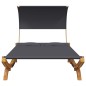 vidaXL Sonnenliege mit Dach 165x203x126 cm Bugholz Massiv Anthrazit vidaXL Sonnenliege mit Dach 165x203x126 cm Bugholz Massiv Anthrazit