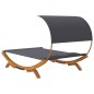 vidaXL Sonnenliege mit Dach 165x203x126 cm Bugholz Massiv Anthrazit vidaXL Sonnenliege mit Dach 165x203x126 cm Bugholz Massiv Anthrazit