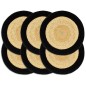 vidaXL Tischsets 6 Stk. Natur und Schwarz 38 cm Jute und Baumwolle vidaXL Tischsets 6 Stk. Natur und Schwarz 38 cm Jute und Baumwolle