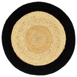 vidaXL Tischsets 6 Stk. Natur und Schwarz 38 cm Jute und Baumwolle