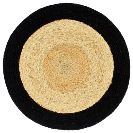 vidaXL Tischsets 6 Stk. Natur und Schwarz 38 cm Jute und Baumwolle