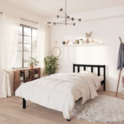 vidaXL Massivholzbett Schwarz Kiefer 75x190 cm