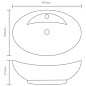 Luxus-Keramikbecken Oval mit Überlauf und Wasserhahnloch Luxus-Keramikbecken Oval mit Überlauf und Wasserhahnloch