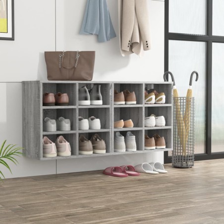 vidaXL Schuhregale 2 Stk. Grau Sonoma 52,5x30x50 cm