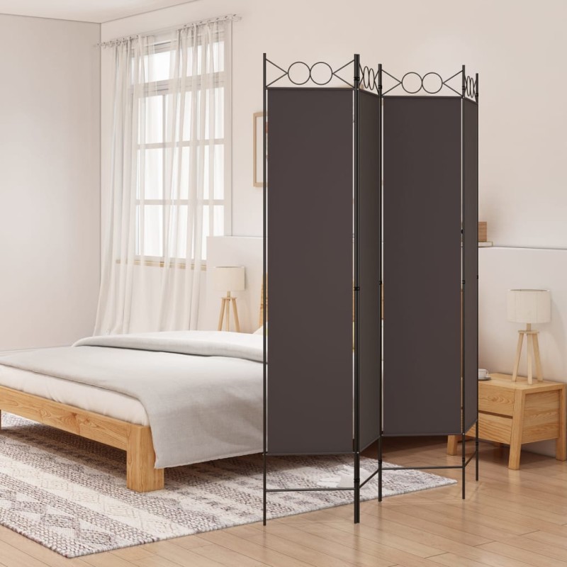vidaXL 4-tlg. Paravent Braun 160x200 cm Stoff vidaXL 4-tlg. Paravent Braun 160x200 cm Stoff