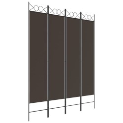 vidaXL 4-tlg. Paravent Braun 160x200 cm Stoff