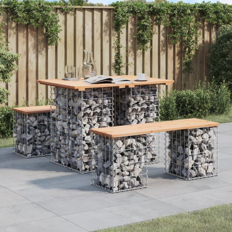 vidaXL Gartenbank aus Gabionen 100x70x72 cm Massivholz Kiefer vidaXL Gartenbank aus Gabionen 100x70x72 cm Massivholz Kiefer