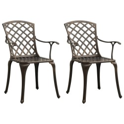 vidaXL Gartenstühle 2 Stk. Aluminiumguss Bronzen  