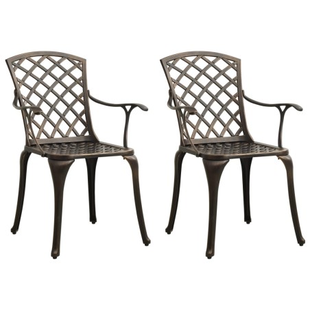 vidaXL Gartenstühle 2 Stk. Aluminiumguss Bronzen  