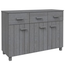 vidaXL Sideboard HAMAR Dunkelgrau 113x40x80 cm Massivholz Kiefer