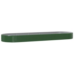 vidaXL Hochbeet Pulverbeschichteter Stahl 450x140x36 cm Grün