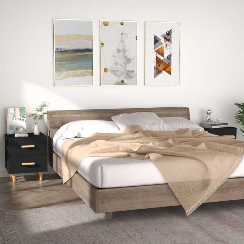 vidaXL Nachttische 2 Stk. Schwarz 40x35x47,5 cm vidaXL Nachttische 2 Stk. Schwarz 40x35x47,5 cm
