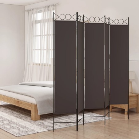 vidaXL 5-tlg. Paravent Braun 200x200 cm Stoff