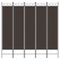 vidaXL 5-tlg. Paravent Braun 200x200 cm Stoff vidaXL 5-tlg. Paravent Braun 200x200 cm Stoff