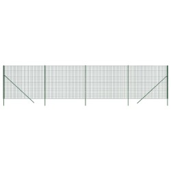 vidaXL Maschendrahtzaun Grün 2x10 m Verzinkter Stahl