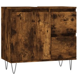 vidaXL Badschrank Räuchereiche 65x33x60 cm Holzwerkstoff