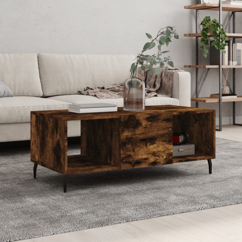 vidaXL Couchtisch Räuchereiche 102x50x40 cm Holzwerkstoff vidaXL Couchtisch Räuchereiche 102x50x40 cm Holzwerkstoff