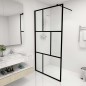 vidaXL Duschwand für Begehbare Duschen mit Hartglas Schwarz 100x195 cm vidaXL Duschwand für Begehbare Duschen mit Hartglas Schwarz 100x195 cm