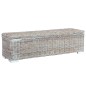 vidaXL Aufbewahrungsbox 120 cm Weiß Kubu-Rattan und Massivholz Mango vidaXL Aufbewahrungsbox 120 cm Weiß Kubu-Rattan und Massivholz Mango