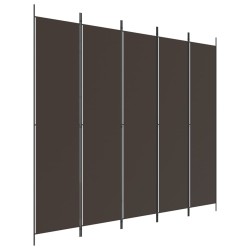 vidaXL 5-tlg. Paravent Braun 250x220 cm Stoff