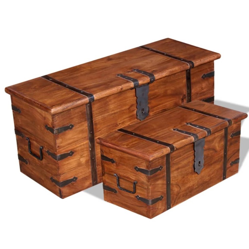 vidaXL 2-tlg. Truhen Set Massivholz vidaXL 2-tlg. Truhen Set Massivholz