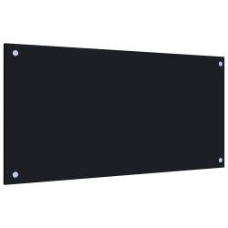 vidaXL Küchenrückwand Schwarz 80x40 cm Hartglas