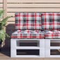 vidaXL Palettenkissen Rot Karomuster 50x40x12 cm Stoff vidaXL Palettenkissen Rot Karomuster 50x40x12 cm Stoff