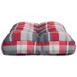 vidaXL Palettenkissen Rot Karomuster 50x40x12 cm Stoff vidaXL Palettenkissen Rot Karomuster 50x40x12 cm Stoff