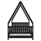 vidaXL Kinderbett Schwarz 90x190 cm Massivholz Kiefer vidaXL Kinderbett Schwarz 90x190 cm Massivholz Kiefer