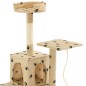 vidaXL Katzen-Kratzbaum Sisal 120 cm Beige Pfoten-Aufdruck