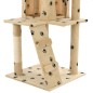 vidaXL Katzen-Kratzbaum Sisal 120 cm Beige Pfoten-Aufdruck