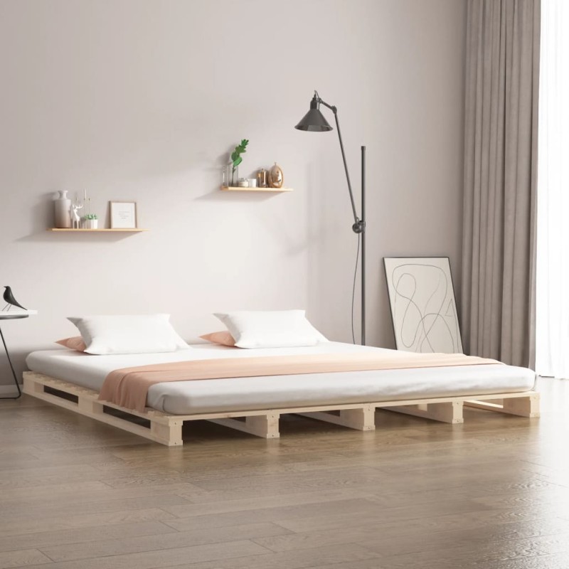 vidaXL Palettenbett 120x200 cm Massivholz Kiefer vidaXL Palettenbett 120x200 cm Massivholz Kiefer