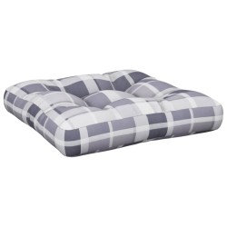 vidaXL Palettenkissen Grau Karomuster 60x60x12 cm Stoff