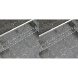 vidaXL Lineare Duschrinnen 2 Stk. 930 x 140 mm Edelstahl