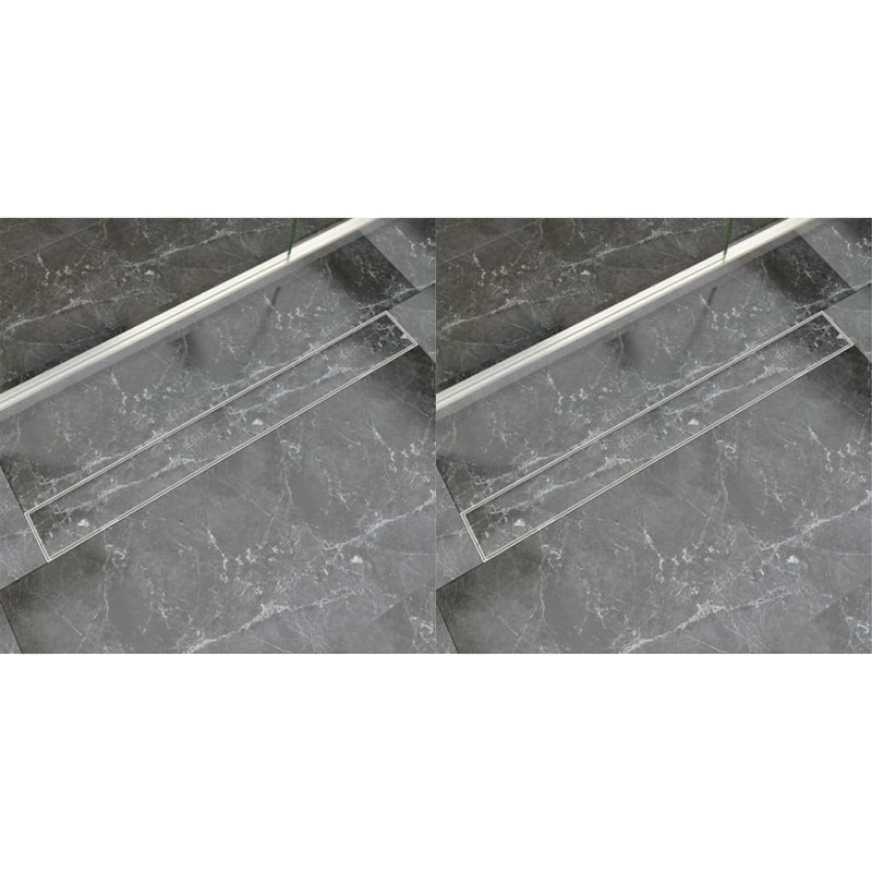 vidaXL Lineare Duschrinnen 2 Stk. 930 x 140 mm Edelstahl vidaXL Lineare Duschrinnen 2 Stk. 930 x 140 mm Edelstahl