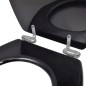 vidaXL Toilettensitze 2 Stk. mit Absenkautomatik MDF Schwarz vidaXL Toilettensitze 2 Stk. mit Absenkautomatik MDF Schwarz