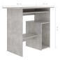 vidaXL Schreibtisch Betongrau 80x45x74 cm Holzwerkstoff vidaXL Schreibtisch Betongrau 80x45x74 cm Holzwerkstoff