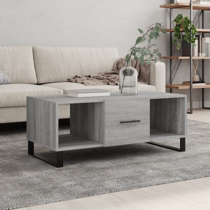 vidaXL Couchtisch Grau Sonoma 102x50x40 cm Holzwerkstoff vidaXL Couchtisch Grau Sonoma 102x50x40 cm Holzwerkstoff