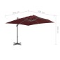vidaXL Ampelschirm mit Aluminium-Mast 400x300 cm Bordeauxrot vidaXL Ampelschirm mit Aluminium-Mast 400x300 cm Bordeauxrot