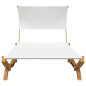 Loungebett mit Dach 165x203x126 cm Bugholz Massiv Creme Loungebett mit Dach 165x203x126 cm Bugholz Massiv Creme