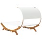 Loungebett mit Dach 165x203x126 cm Bugholz Massiv Creme Loungebett mit Dach 165x203x126 cm Bugholz Massiv Creme