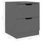 vidaXL Nachttisch Grau 40x40x50 cm Spanplatte vidaXL Nachttisch Grau 40x40x50 cm Spanplatte