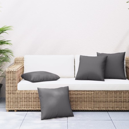vidaXL Zierkissen 4 Stk. Anthrazit 60x60 cm Stoff