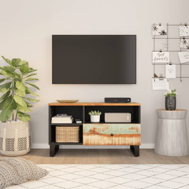vidaXL TV-Schrank 80x33x46 cm Altholz Massiv und Holzwerkstoff vidaXL TV-Schrank 80x33x46 cm Altholz Massiv und Holzwerkstoff