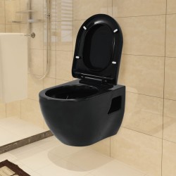 vidaXL Wand-WC Keramik Schwarz 