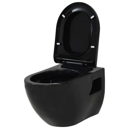 vidaXL Wand-WC Keramik Schwarz 