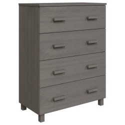 vidaXL Sideboard HAMAR Hellgrau 79x40x103,5 cm Massivholz Kiefer
