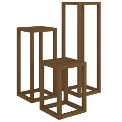 vidaXL 3-tlg. Pflanzenständer-Set Honigbraun Massivholz Kiefer