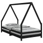vidaXL Kinderbett Schwarz 90x190 cm Massivholz Kiefer vidaXL Kinderbett Schwarz 90x190 cm Massivholz Kiefer